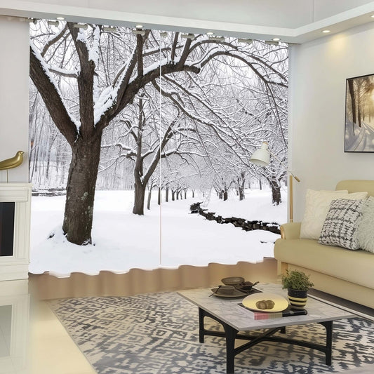 Premium Blackout Digital Curtains - It's Winter Time (Set of 2) 2024 Edition