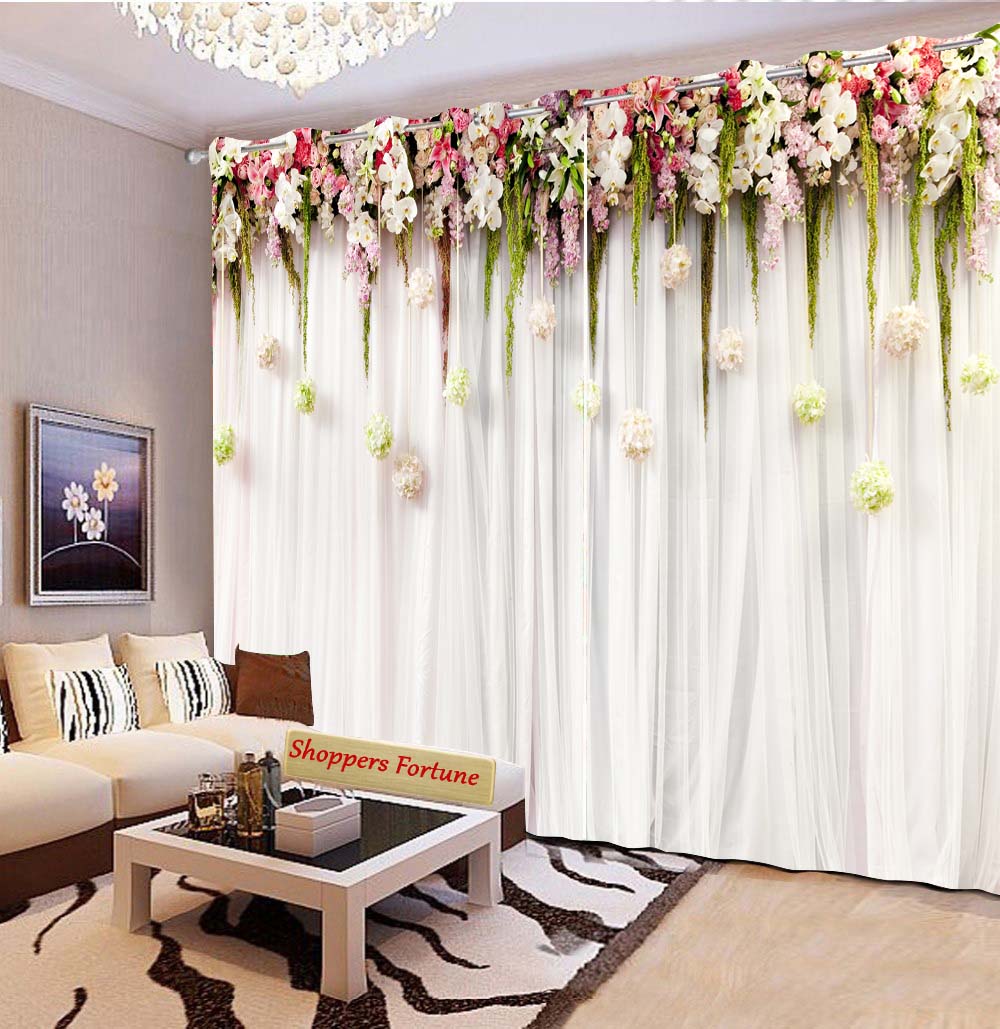 Premium Blackout Digital Curtains - Elegant Floral Roses(Set of 2) 2024 Edition