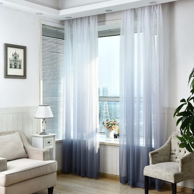 Royal Shading Effect Sheer Curtains - Grey – Shoppers Fortune