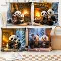 Adorable Panda Cushion Covers – Cute & Cozy Pillow Covers for Sofa & Bedroom Home Decor Set of 4