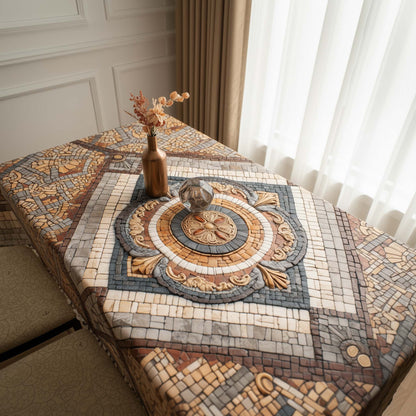 Antique Stone Texture Table Cover – Classic Tuscan Marble Dining Tablecloth