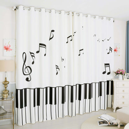 Classic Vintage Style Premium Blackout Curtains - Piano World(Set of 2)