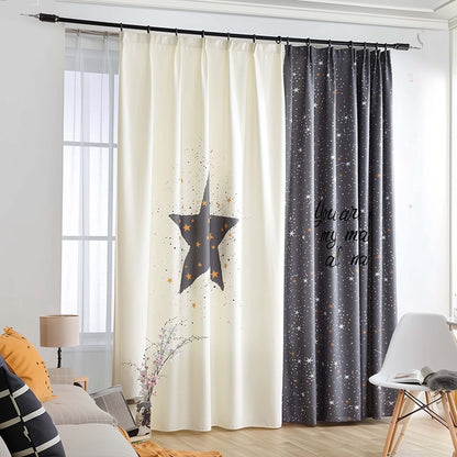 Classic Vintage Style Premium Blackout Curtains - You're my Moon & Star(Set of 2)