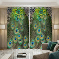 Designer Room Darkening Curtains - Elegant Peacock Feather