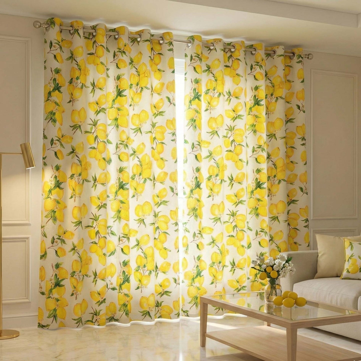 Designer Room Darkening Curtains - Sunshine Lemon
