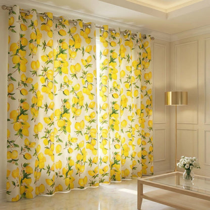 Designer Room Darkening Curtains - Sunshine Lemon