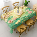 Pastel Sparrow & Floral Table Cover – Premium Dining Table Cloth for Elegant Indian Homes