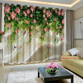 Premium Blackout Digital Curtains - Butterfly & Flowers(Set of 2)