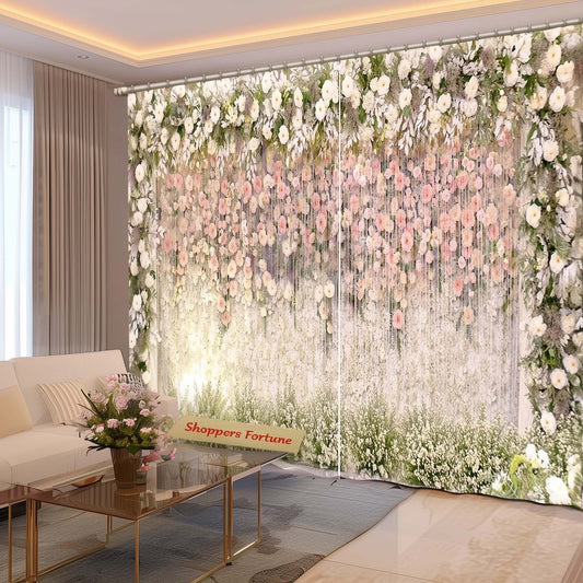 Premium Blackout Digital Curtains - Colorful Floral(Set of 2)