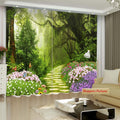 Premium Blackout Digital Curtains - Pathway to Paradise(Set of 2)