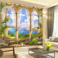 Premium Blackout Digital Curtains - Pillars of Heaven(Set of 2)