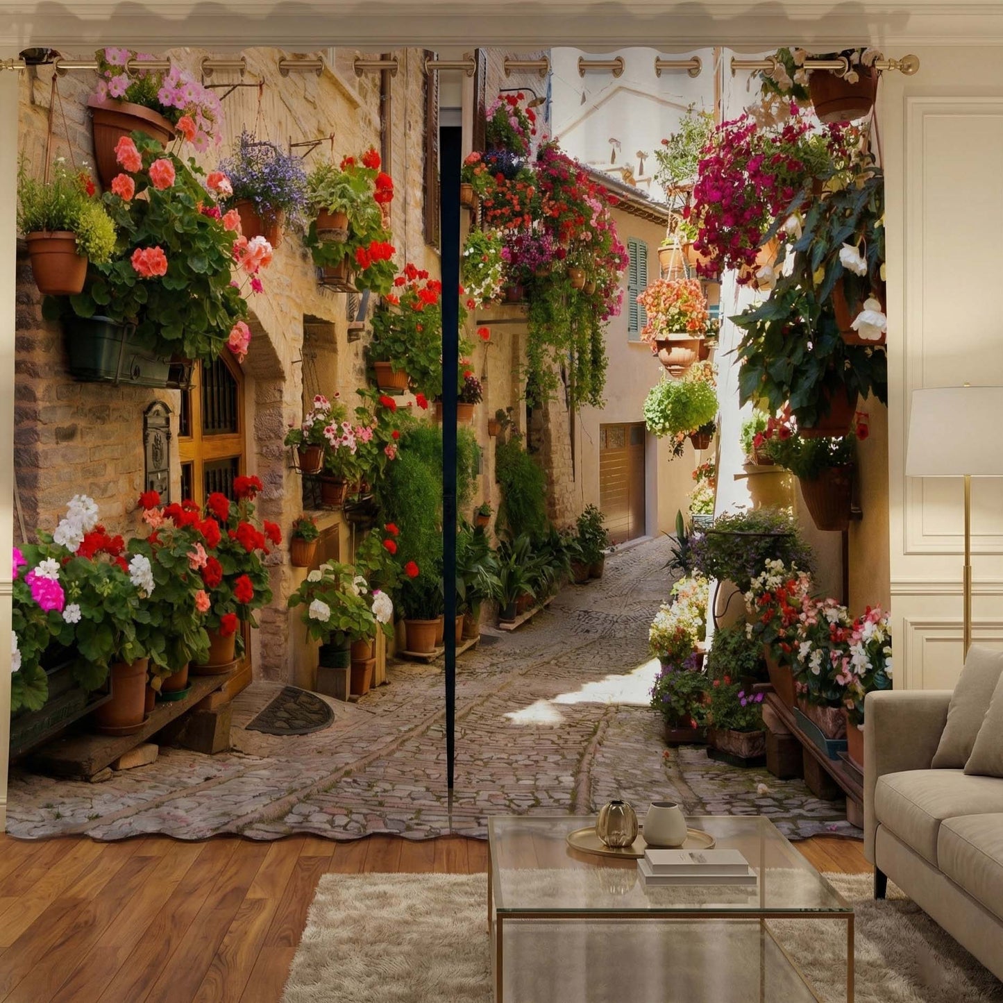 Premium Blackout Digital Curtains - Streets of Rome(Set of 2)