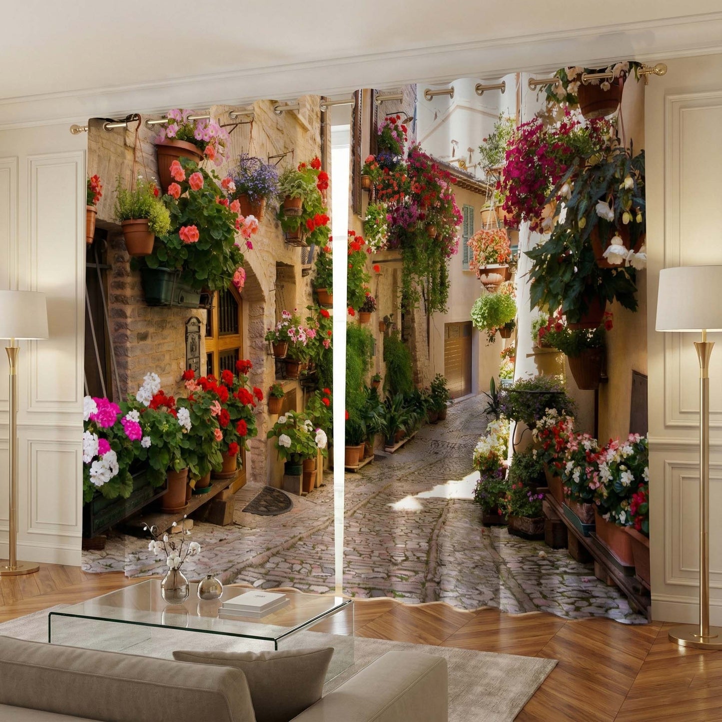 Premium Blackout Digital Curtains - Streets of Rome(Set of 2)