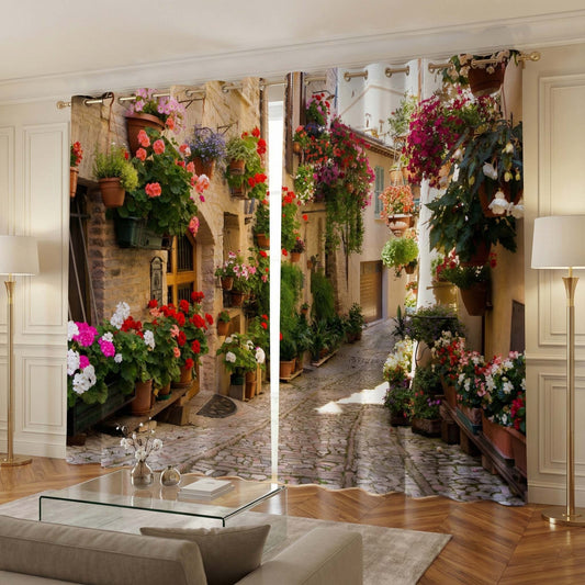 Premium Blackout Digital Curtains - Streets of Rome(Set of 2)