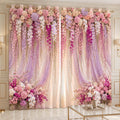Premium Blackout Orchid Blossom Curtains – Lavender Floral Drapery(Set of 2)