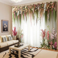 Premium Botanical Bliss Room Darkening Curtains – Soft Pastel Floral Print Drapes for Home Interiors