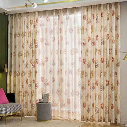 Premium Floral Blackout Curtains – Stylish Sunflower Drapes for Living Rooms & Bedrooms(Set of 2)