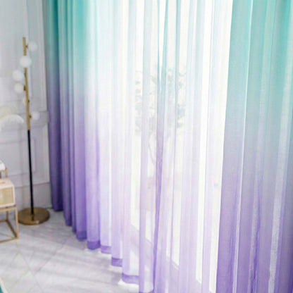 Shading Dual Effect Premium Blackout Curtains - Turquoise & Lavender Blue