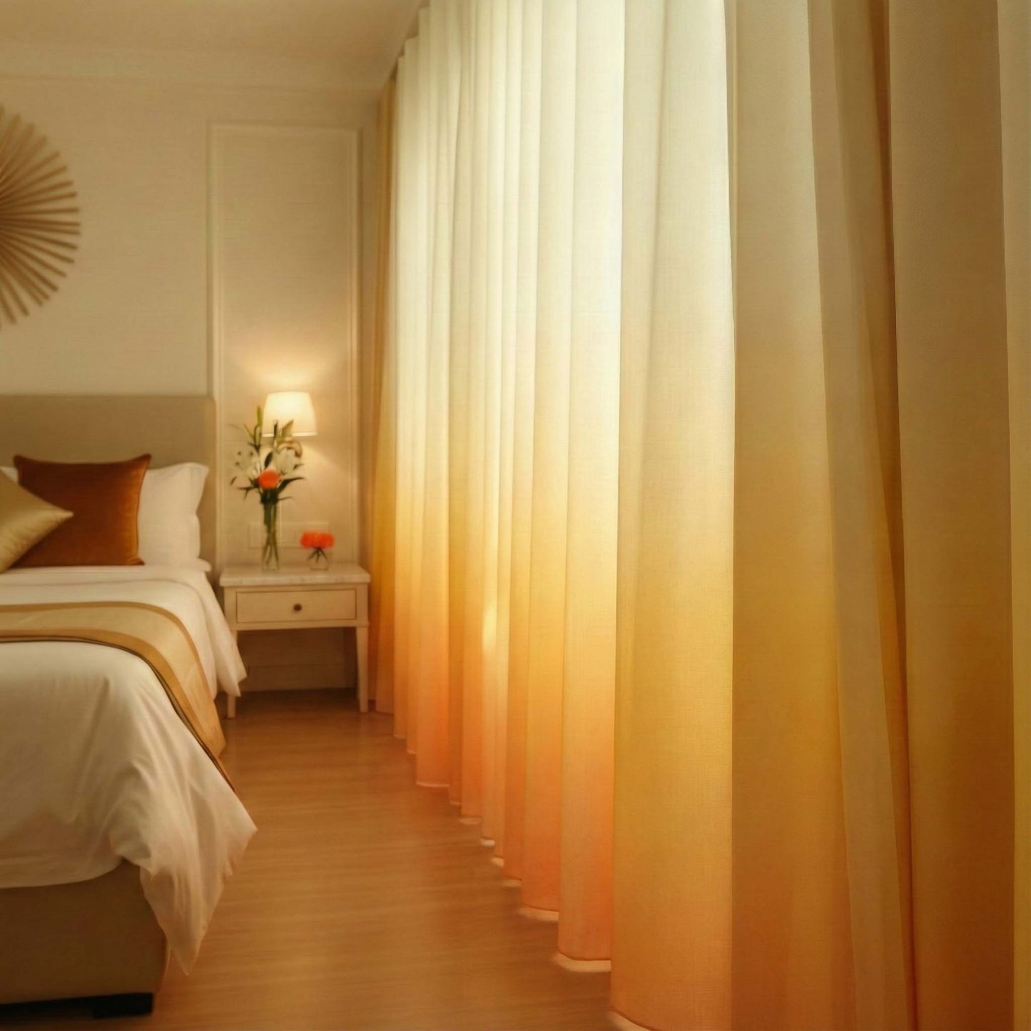 Shading Effect Premium Blackout Curtains - Amber Yellow