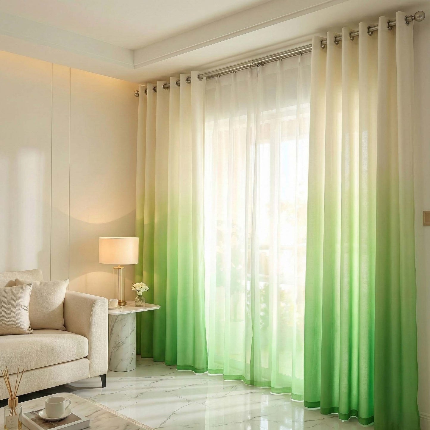 Shading Effect Premium Blackout Curtains - Green