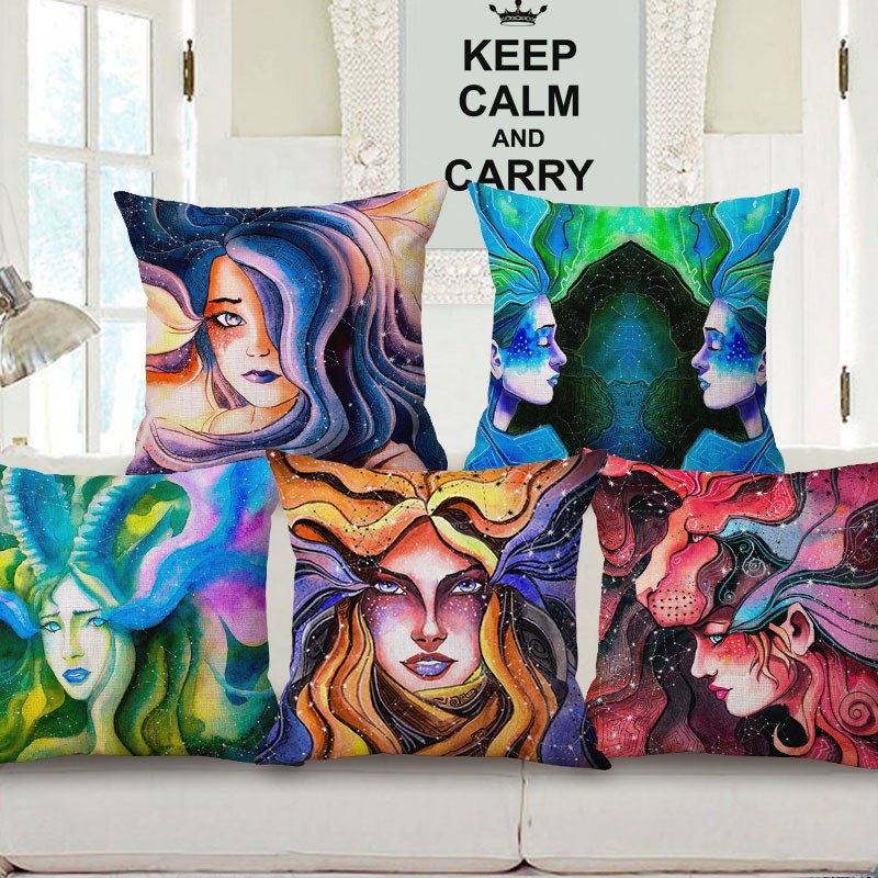 Cotton Feel Designer Throw Pillow Decorative Cushion Covers - Quiet Ecstasy 5 Piece/Set