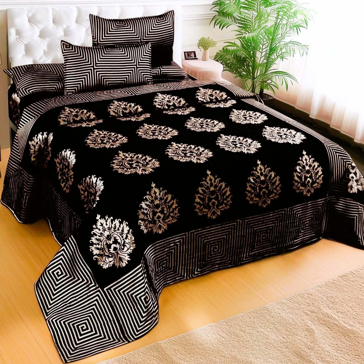 Crafty Chenille Bedcovers for Art Lovers - Black