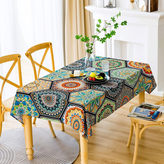 Digital Print Dining Table Cover -  Blooming Moroccan Day