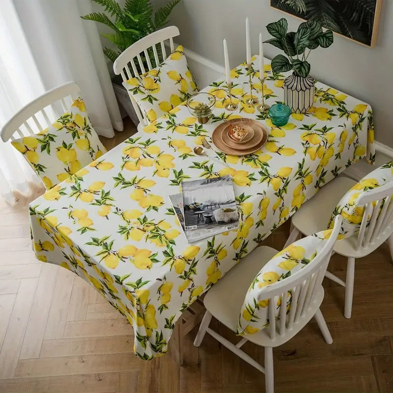 Digital Print Dining Table Cover - Cool Lemon