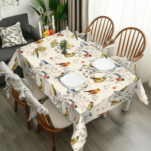 Digital Print Dining Table Cover - Kingdom of Sparrows