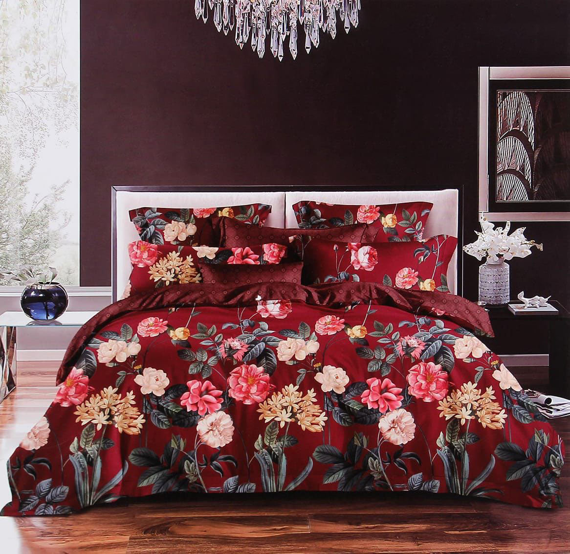 Floral World Bedsheet with 2 Pillow Covers