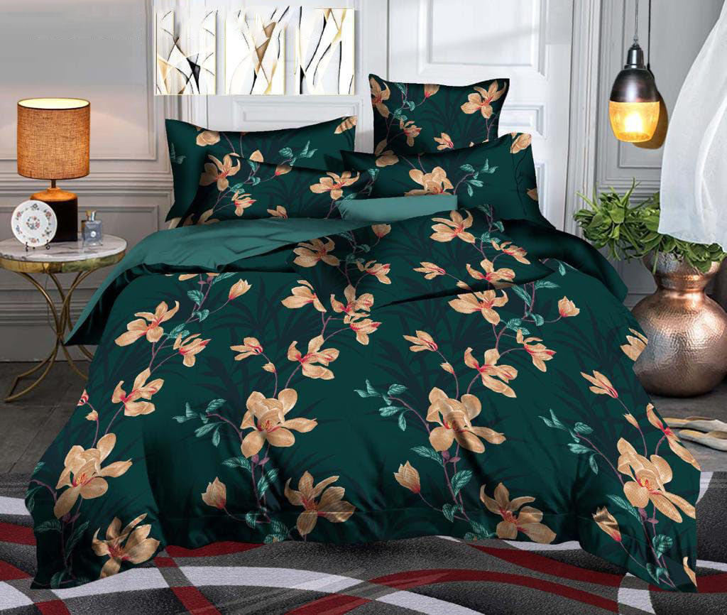 Flower Unraveling Bedsheet with 2 Pillow Covers