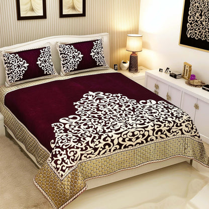 Intricate Art Royal Heavy Chenille Bedcovers - Luxury Wine
