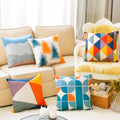 Modern Colorful Geometric Cotton Feel Cushion Covers - 5 Piece/Set