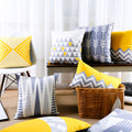 Modern Triangular Stripes Geometric Cotton Feel Cushion Covers - 5 Piece/Set