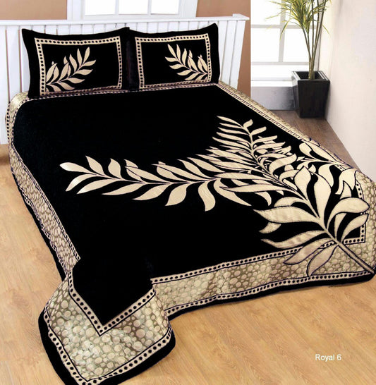 Nature Delight Royal Heavy Chenille Bedcovers Black