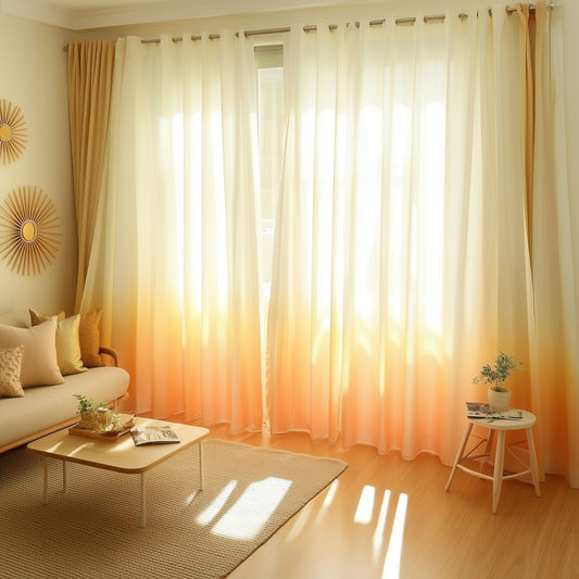 Shading Effect Premium Blackout Curtains - Amber Yellow