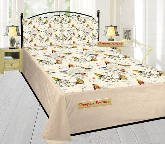 Soft & Cozy Digital Print Velvet Bedsheet - Kingdom of Sparrows