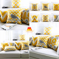 Sparrow Vignette Royal Yellow Cotton Feel Cushion Covers - 5 Piece/Set