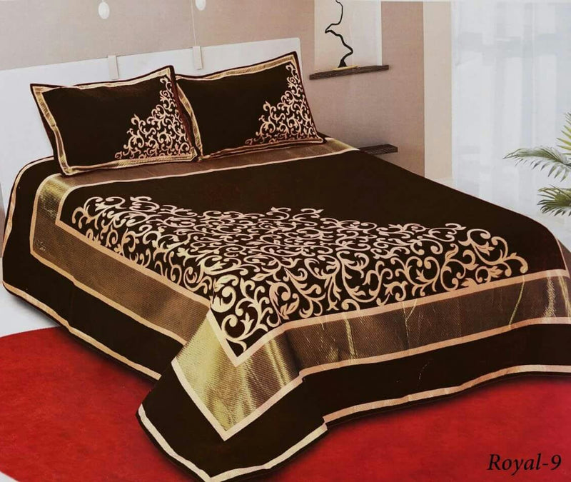 Work of Art Royal Heavy Chenille Bedcovers- Dark Brown