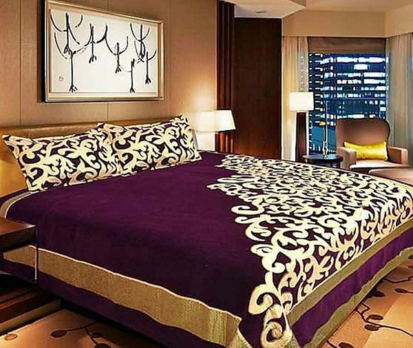 Work of Art Royal Heavy Chenille Bedcovers- Luxury Purple