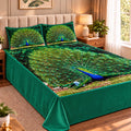 Soft & Cozy Digital Print Velvet Bedsheet - Peacock Paradise