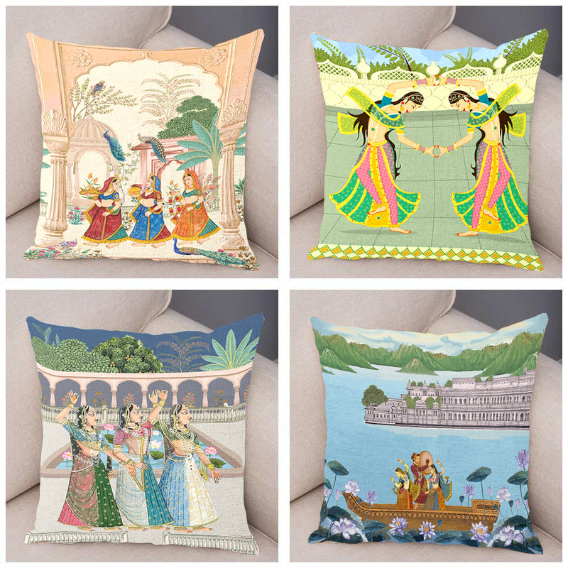 Soft & Cozy Velvet Designer Throw Pillow Decorative Cushion Covers - Royal Dance Set of 4