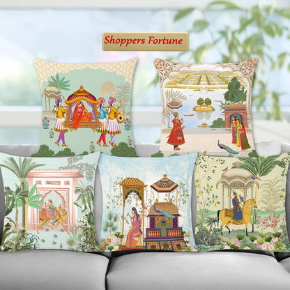 Cotton Feel Ethnic Decorative Cushion Covers - Royal Jodi(Set of 5)
