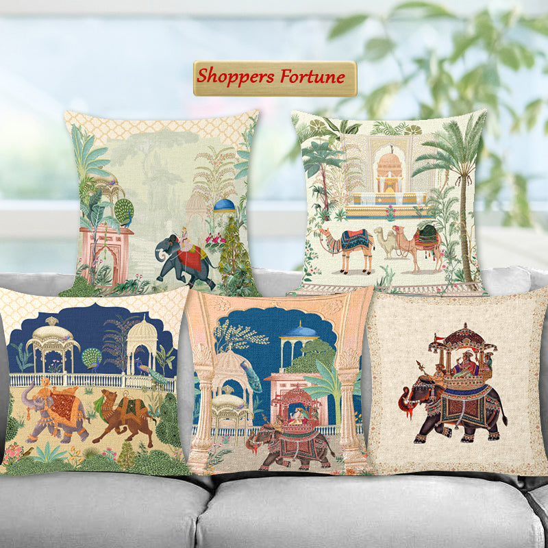 Soft & Cozy Velvet Designer Throw Pillow Decorative Cushion Covers - Shahi Sawaari Set of 5