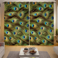 Vibrant Peacock Feather Designer Room Darkening Curtains - Ethnic Drapes for Elegant Home Decor