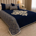 Wonder of Maze Royal Heavy Chenille Luxury Blue Bedcovers
