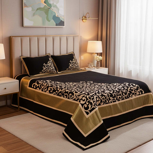 Work of Art Royal Heavy Chenille Bedcovers- Luxury Brown