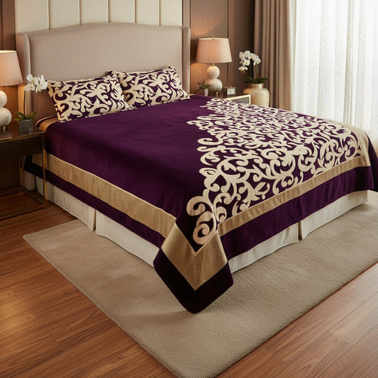 Work of Art Royal Heavy Chenille Bedcovers- Luxury Wine