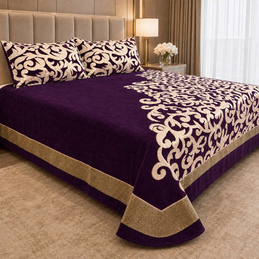 Work of Art Royal Heavy Chenille Bedcovers- Luxury Wine
