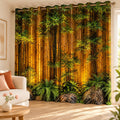 Luxury Golden Bamboo Forest Designer Room Darkening Curtains(Set of 2)